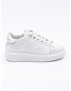 Karl Lagerfeld Pantofi sport din piele cu logo - Alb/Argintiu