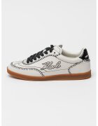 Karl Lagerfeld Pantofi sport din piele cu logo brodat Kandidate - Negru/Alb murdar