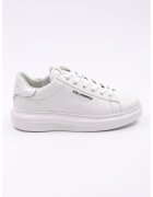 Karl Lagerfeld Pantofi sport din piele cu model monograma in relief - Alb