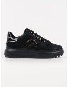 Karl Lagerfeld Pantofi sport din piele intoarsa cu logo - Auriu/Negru
