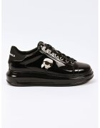 Karl Lagerfeld Pantofi sport din piele lacuita cu logo - Negru