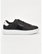 Karl Lagerfeld Pantofi sport din piele - Negru/Alb optic