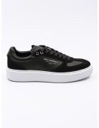 Karl Lagerfeld Pantofi sport din piele si piele intoarsa - Negru
