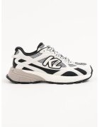 Karl Lagerfeld Pantofi sport din piele si plasa Orion - Alb/Negru