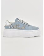 Karl Lagerfeld Pantofi sport flatform din denim - Albastru deschis