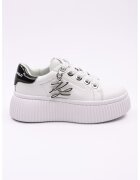 Karl Lagerfeld Pantofi sport flatform din piele cu accesoriu logo - Alb