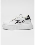 Karl Lagerfeld Pantofi sport flatform din piele cu logo Kreeper - Alb/Negru