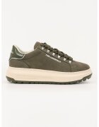 Karl Lagerfeld Pantofi sport low-cut cu garnituri de piele intoarsa - Verde masliniu