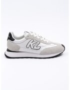 Karl Lagerfeld Pantofi sport low-cut cu garnituri din piele intoarsa - Alb/Gri deschis