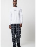 Karl Lagerfeld Pijama de bumbac cu pantaloni lungi - Negru/Alb optic
