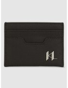 Karl Lagerfeld Portcart din piele - Negru/Argintiu