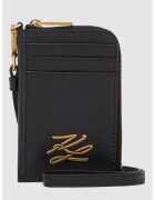 Karl Lagerfeld Portofel din piele cu logo - Auriu/Negru
