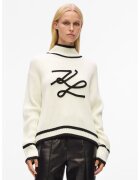 Karl Lagerfeld Pulover din amestec de lana cu monograma - Negru/Crem