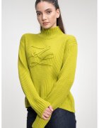 Karl Lagerfeld Pulover din amestec de lana cu monograma - Verde