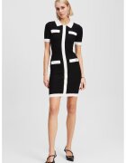 Karl Lagerfeld Rochie cambrata cu buzunare aplicate - Negru/Alb optic