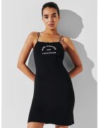 Karl Lagerfeld Rochie de plaja din bumbac organic cu logo - Negru