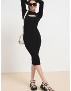 Karl Lagerfeld Rochie midi striata si cambrata - Negru