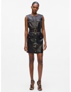 Karl Lagerfeld Rochie mini din piele fara maneci - Negru