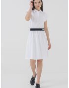 Karl Lagerfeld Rochie mini evazata cu guler polo - Alb