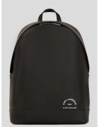Karl Lagerfeld Rucsac de piele ecologica cu imprimeu logo - Maro inchis