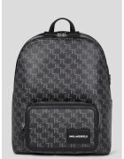 Karl Lagerfeld Rucsac de piele ecologica cu model monograma - Negru/Gri carbune