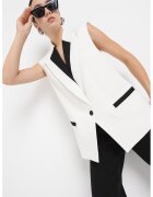 Karl Lagerfeld Sacou cu revere decupate - fara maneci - Alb fildes/Negru