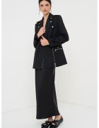 Karl Lagerfeld Sacou lejer din amestec de lana cu fermoar si revere decupate - Negru