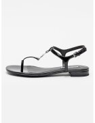 Karl Lagerfeld Sandale din piele lacuita cu logo - Negru