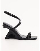Karl Lagerfeld Sandale wedge din piele - Negru