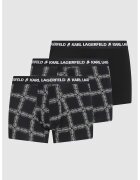 Karl Lagerfeld Set de boxeri cu logo - 3 perechi - Alb/Negru