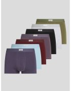 Karl Lagerfeld Set de boxeri cu logo - 7 perechi - Albastru pastel/Negru/Violet