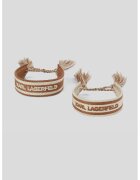 Karl Lagerfeld Set de bratari cu canafi Essential - Caramel/Alb murdar