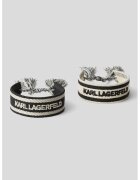 Karl Lagerfeld Set de bratari tesute cu logo - 2 piese - Negru - Crem