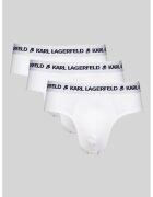 Karl Lagerfeld Set de chiloti din amestec de bumbac - 3 perechi - Alb/Negru