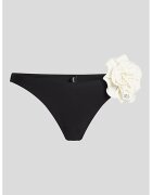 Karl Lagerfeld Slip de baie cu detaliu floral - Alb fildes/Negru