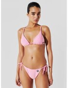 Karl Lagerfeld Sutien de baie cu cupe triunghiulare si model - Alb/Roz