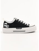 Karl Lagerfeld Tenisi flatform cu detalii monograma - Alb/Negru