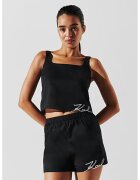 Karl Lagerfeld Top din bumbac cu logo - Negru