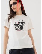 Karl Lagerfeld Tricou cu decolteu la baza gatului si imprimeu Ikon - Alb