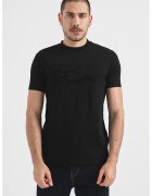 Karl Lagerfeld Tricou cu imprimeu logo si decolteu la baza gatului - Negru