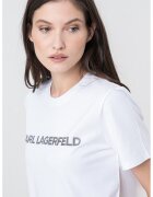 Karl Lagerfeld Tricou de bumbac organic cu imprimeu logo - Alb optic