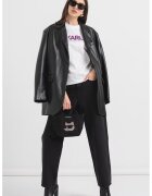 Karl Lagerfeld Tricou de bumbac organic cu logo - Alb optic/Ametist