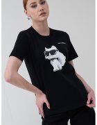 Karl Lagerfeld Tricou de bumbac organic cu model grafic - Alb/Negru stins/Piersica