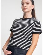 Karl Lagerfeld Tricou din amestec de modal cu model in dungi - Negru