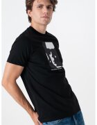 Karl Lagerfeld Tricou din bumbac cu design grafic - Negru/Alb murdar