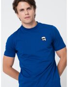 Karl Lagerfeld Tricou din bumbac cu logo - Alb/Negru/Albastru royal