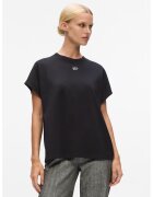 Karl Lagerfeld Tricou din bumbac organic cu decolteu la baza gatului - Negru