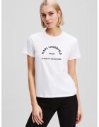 Karl Lagerfeld Tricou din bumbac organic cu imprimeu - Alb