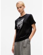 Karl Lagerfeld Tricou din bumbac organic cu imprimeu grafic - Alb/Negru