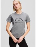Karl Lagerfeld Tricou din bumbac organic cu imprimeu - Gri melange